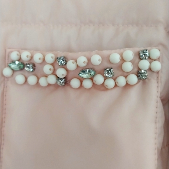 CHICO Jacket Top Quilt Light Dusty Pink Bead Rhinestone Regency Core Size Large - Picture 6 of 14